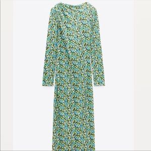 ZARA floral print midi dress